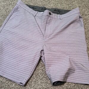 Hogan Light Gray Striped Shorts